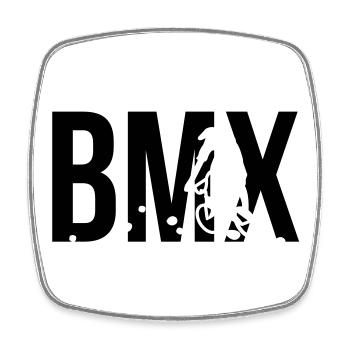 bmx - Magnet carré - blanc - Devant
