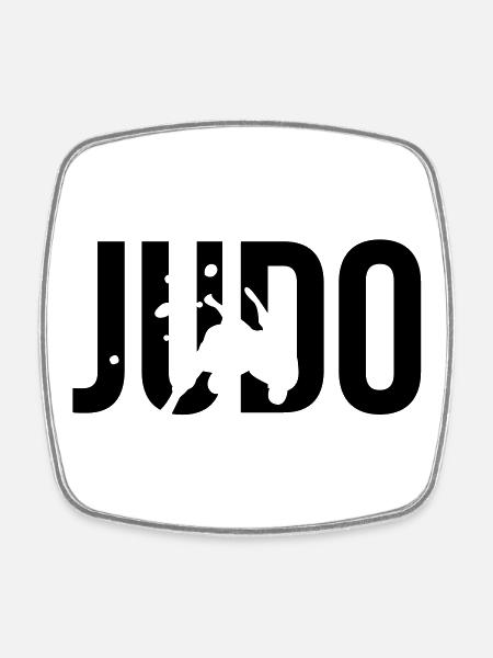 judo - Magnet carré - blanc