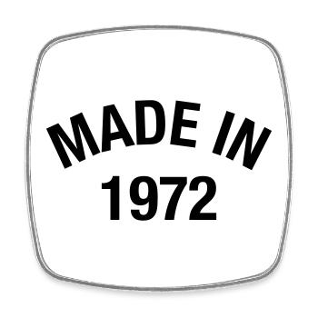 1972 Born 54th Birthday 54 years old - Square fridge magnet - white - Front