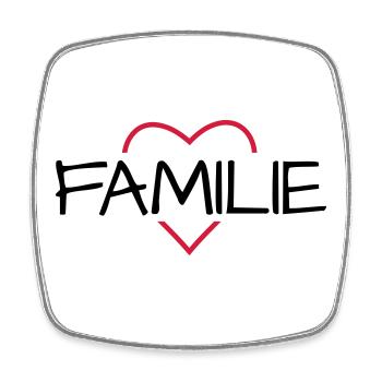 Familie Herz Liebe Gemeinschaft Zusammenhalt - Viereckiger Kühlschrankmagnet - Weiß - Vorne