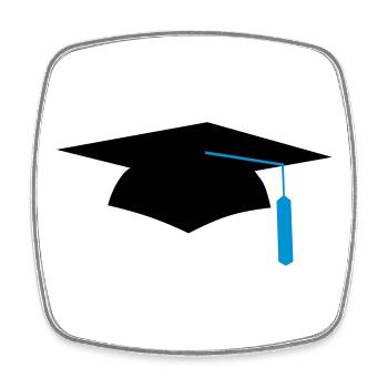 graduation - Square fridge magnet - white - Front
