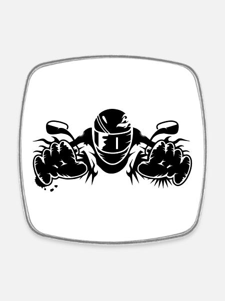 ride a motorcycle - Square fridge magnet - white