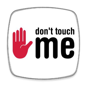 don't touch me - Magnet carré - blanc - Devant