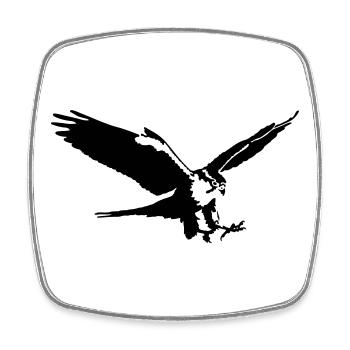 Falke - Viereckiger Kühlschrankmagnet - Weiß - Vorne
