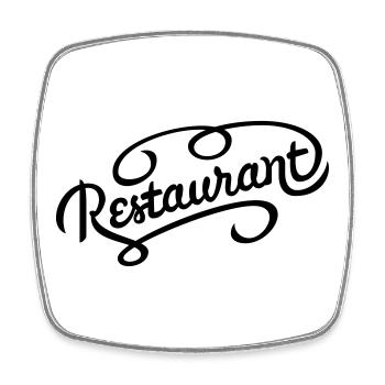 restaurant - Viereckiger Kühlschrankmagnet - Weiß - Vorne