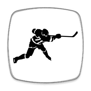 Hockey - Magnet carré - blanc - Devant