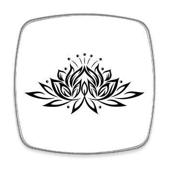 Lotusblume, Lotus - Viereckiger Kühlschrankmagnet - Weiß - Vorne