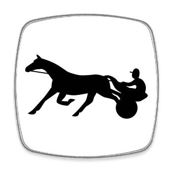 Harness Racing - Viereckiger Kühlschrankmagnet - Weiß - Vorne