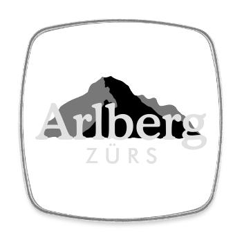Berge in Zürs am Arlberg - Viereckiger Kühlschrankmagnet - Weiß - Vorne