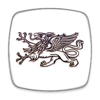 Rostock's griffin in 3D - Square fridge magnet - white - Front