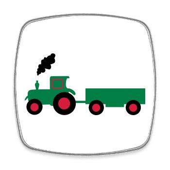 traktor trecker anhaenger - Viereckiger Kühlschrankmagnet - Weiß - Vorne