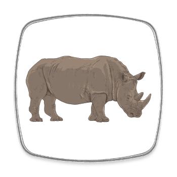 Rhino - Magnet carré - blanc - Devant