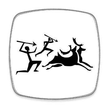 Chasseur de peintures rupestres - Magnet carré - blanc - Devant