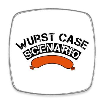 Wurst case scenario grillen BBQ Griller Geschenk - Viereckiger Kühlschrankmagnet - Weiß - Vorne