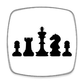 Schach - Viereckiger Kühlschrankmagnet - Weiß - Vorne
