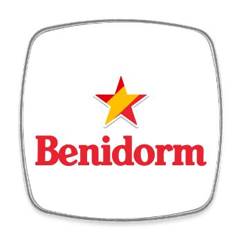 Stars of Spain - Benidorm - Viereckiger Kühlschrankmagnet - Weiß - Vorne