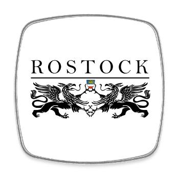 Rostock Greif Doppel - Viereckiger Kühlschrankmagnet - Weiß - Vorne