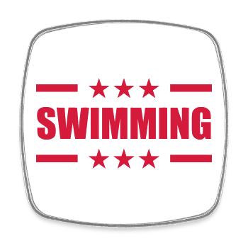 Swimming - Viereckiger Kühlschrankmagnet - Weiß - Vorne