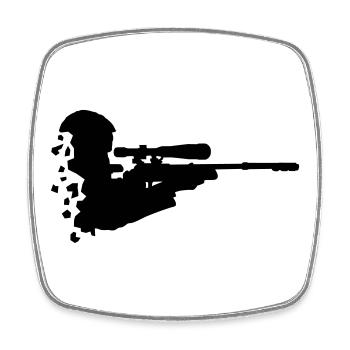 sport Shooting - Square fridge magnet - white - Front