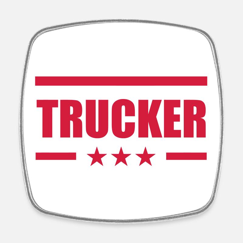Trucker - Magnet carré - blanc