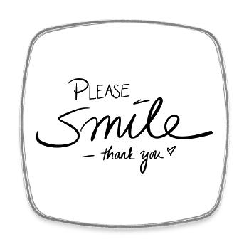 Please smile thank you - Viereckiger Kühlschrankmagnet - Weiß - Vorne