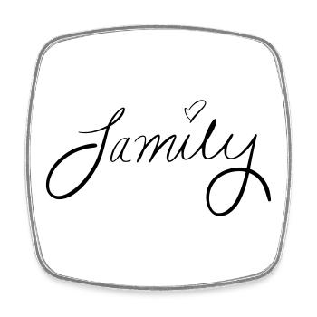 famille - Magnet carré - blanc - Devant