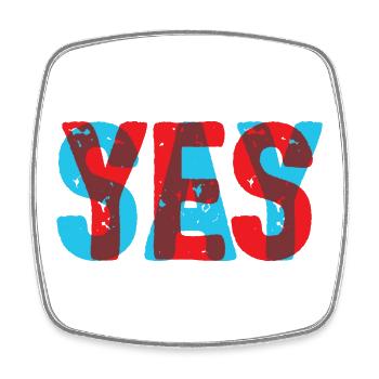 Say Yes! - Square fridge magnet - white - Front