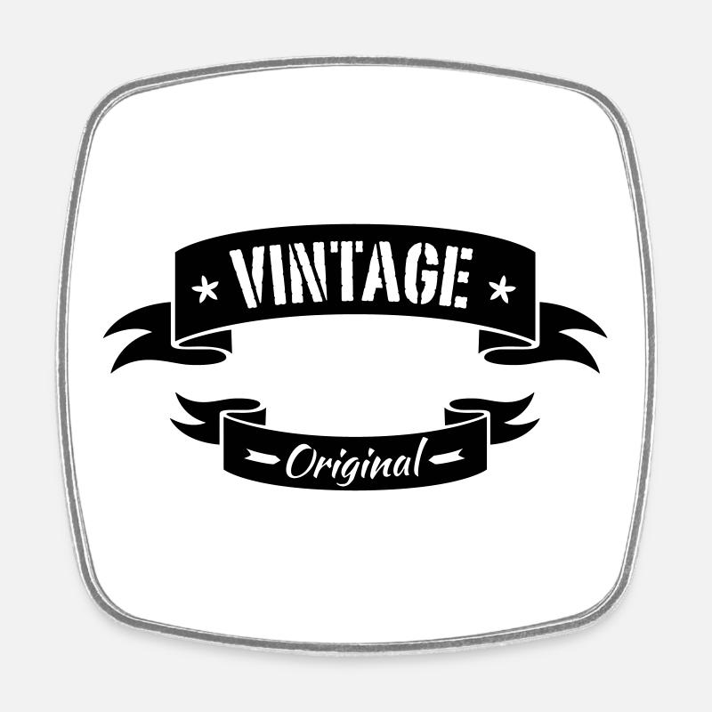 vintage - Viereckiger Kühlschrankmagnet - Weiß