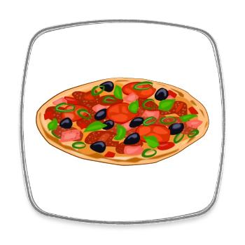 pizza - Viereckiger Kühlschrankmagnet - Weiß - Vorne