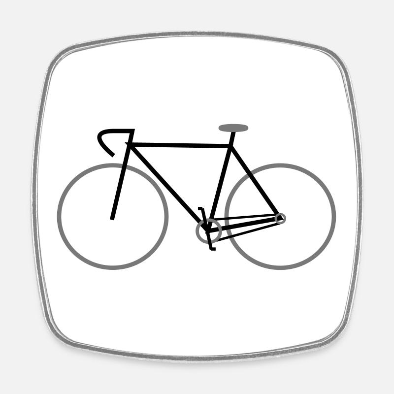 vélo noir singlespeed avec guidon de course - Magnet carré - blanc