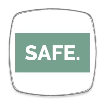 safe sicher absolut 100prozent geschenkidee - Viereckiger Kühlschrankmagnet - Weiß - Vorne