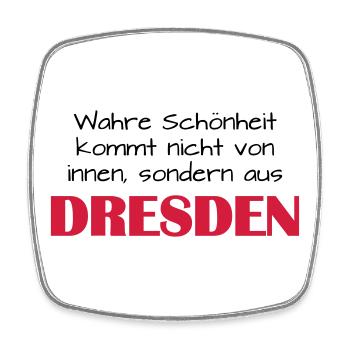 wahre Schönheit - DRESDEN - Viereckiger Kühlschrankmagnet - Weiß - Vorne