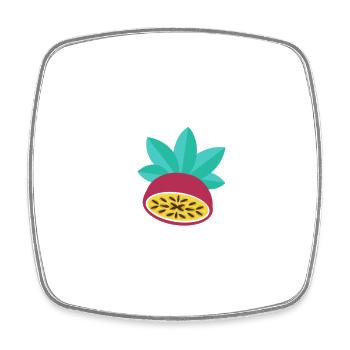 Maracuja Illustration – Sommer Frucht Motiv - Viereckiger Kühlschrankmagnet - Weiß - Vorne