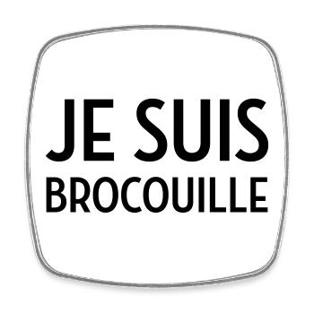 Brocouille / Inconnus / Comique / Humour / Marrant - Magnet carré - blanc - Devant