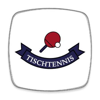Lustiges Geschenk für Tischtennis Spieler - Viereckiger Kühlschrankmagnet - Weiß - Vorne