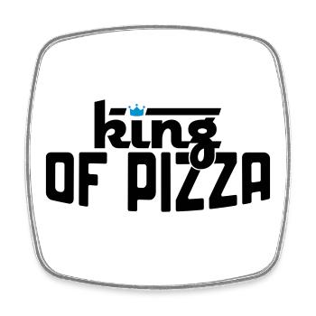 La pizza - Magnet carré - blanc - Devant