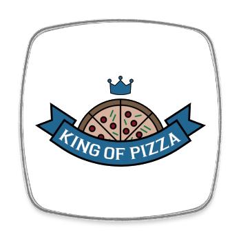 Pizza - Viereckiger Kühlschrankmagnet - Weiß - Vorne