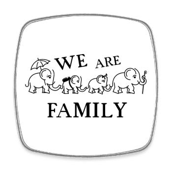 Family Family Motif Symbol Tshirt Elephant - Square fridge magnet - white - Front