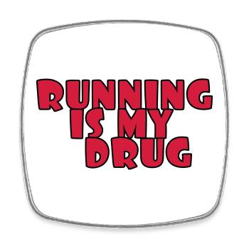Course à Pied / Running / Jogging / Coureur - Magnet carré - blanc - Devant