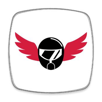 Go-Kart / Karting / Kart / Fahrer - Viereckiger Kühlschrankmagnet - Weiß - Vorne
