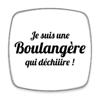 Baker / Bakery / Bäckerei / Boulanger / Bread - Square fridge magnet - white - Front