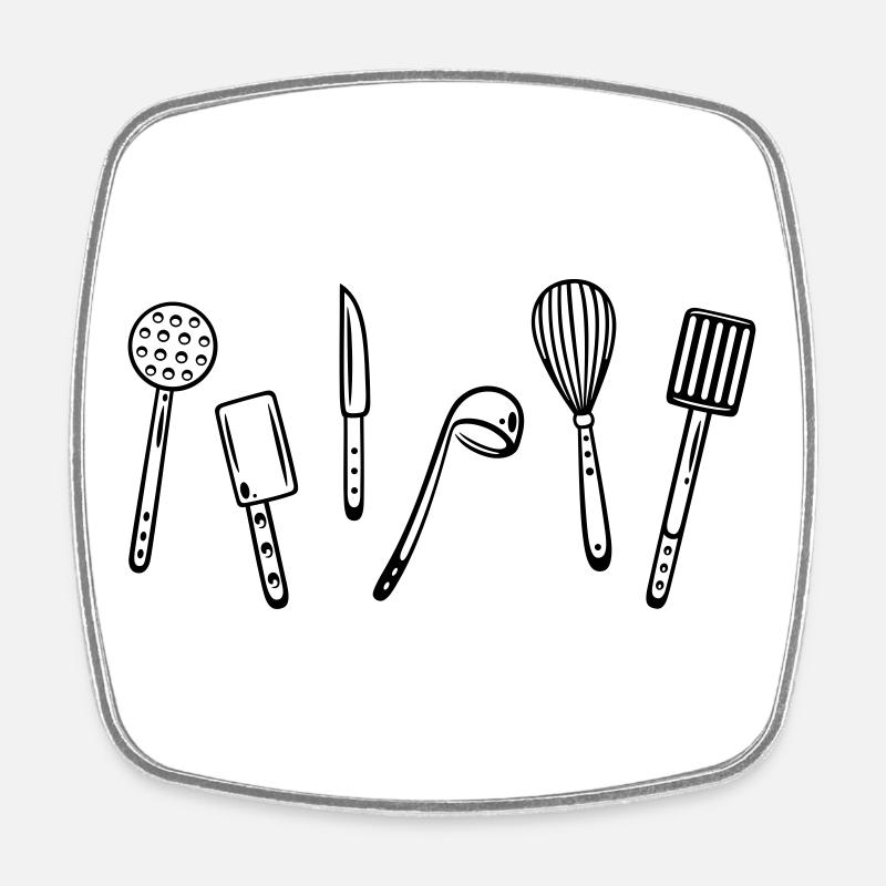Les ustensiles de cuisine pour la cuisson. - Magnet carré - blanc