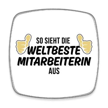 die weltbeste mitarbeiterin - Viereckiger Kühlschrankmagnet - Weiß - Vorne