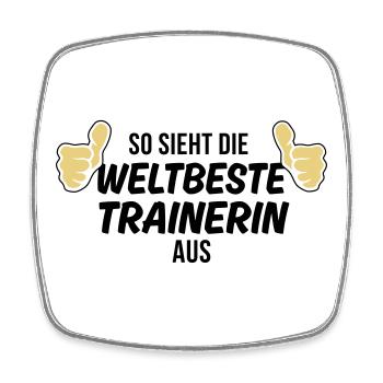 die weltbeste trainerin - Viereckiger Kühlschrankmagnet - Weiß - Vorne