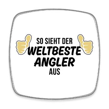 der weltbeste angler - Viereckiger Kühlschrankmagnet - Weiß - Vorne