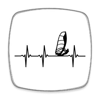 Windsurfers ECG - Square fridge magnet - white - Front