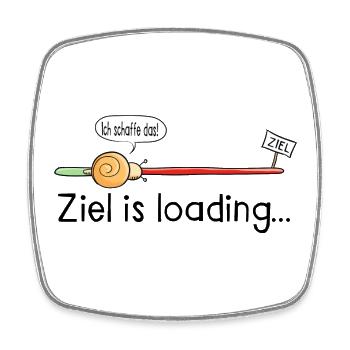 Ziel is loading - Schnecke - Cartoon - Geschenk - Viereckiger Kühlschrankmagnet - Weiß - Vorne