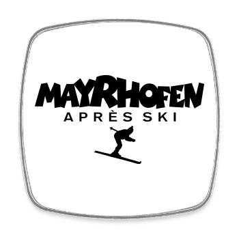 Mayrhofen Après-Ski Skifahrer - Viereckiger Kühlschrankmagnet - Weiß - Vorne
