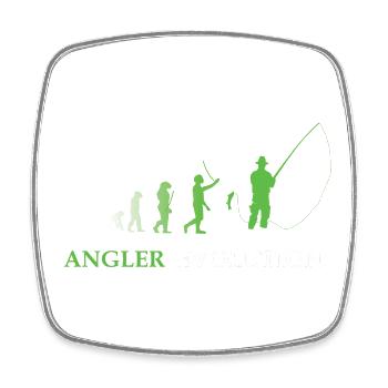 Angler Evolution - Fishing, Fisherman - Viereckiger Kühlschrankmagnet - Weiß - Vorne