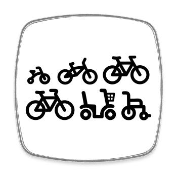 Evolution Mountainbike MTB ATB Fahrrad - Viereckiger Kühlschrankmagnet - Weiß - Vorne